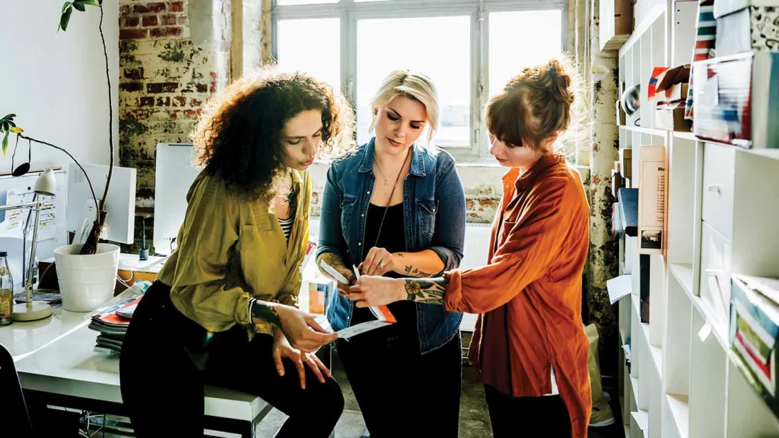 women working in an office